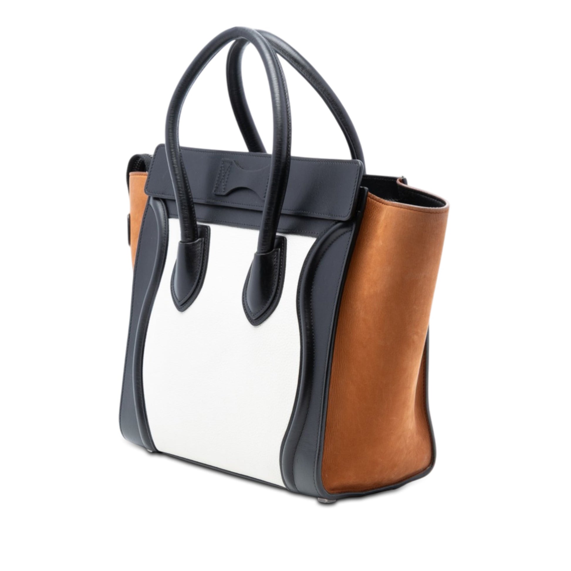 Celine Micro Tricolor Nubuck and Calfskin Luggage Tote