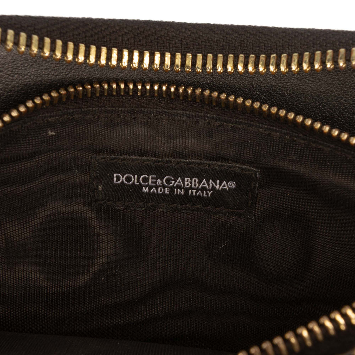 Dolce & Gabbana Calfskin Logo Plaque Strapped Wallet