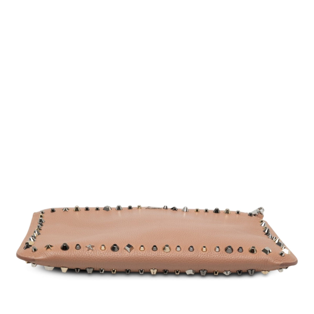 Christian Louboutin Leather Empire Trashmix Spike Loubiclutch Clutch with Strap — Brown