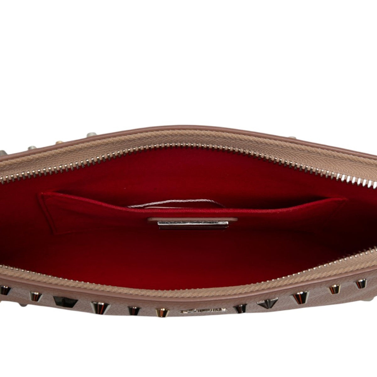 Christian Louboutin Leather Empire Trashmix Spike Loubiclutch Clutch with Strap — Brown