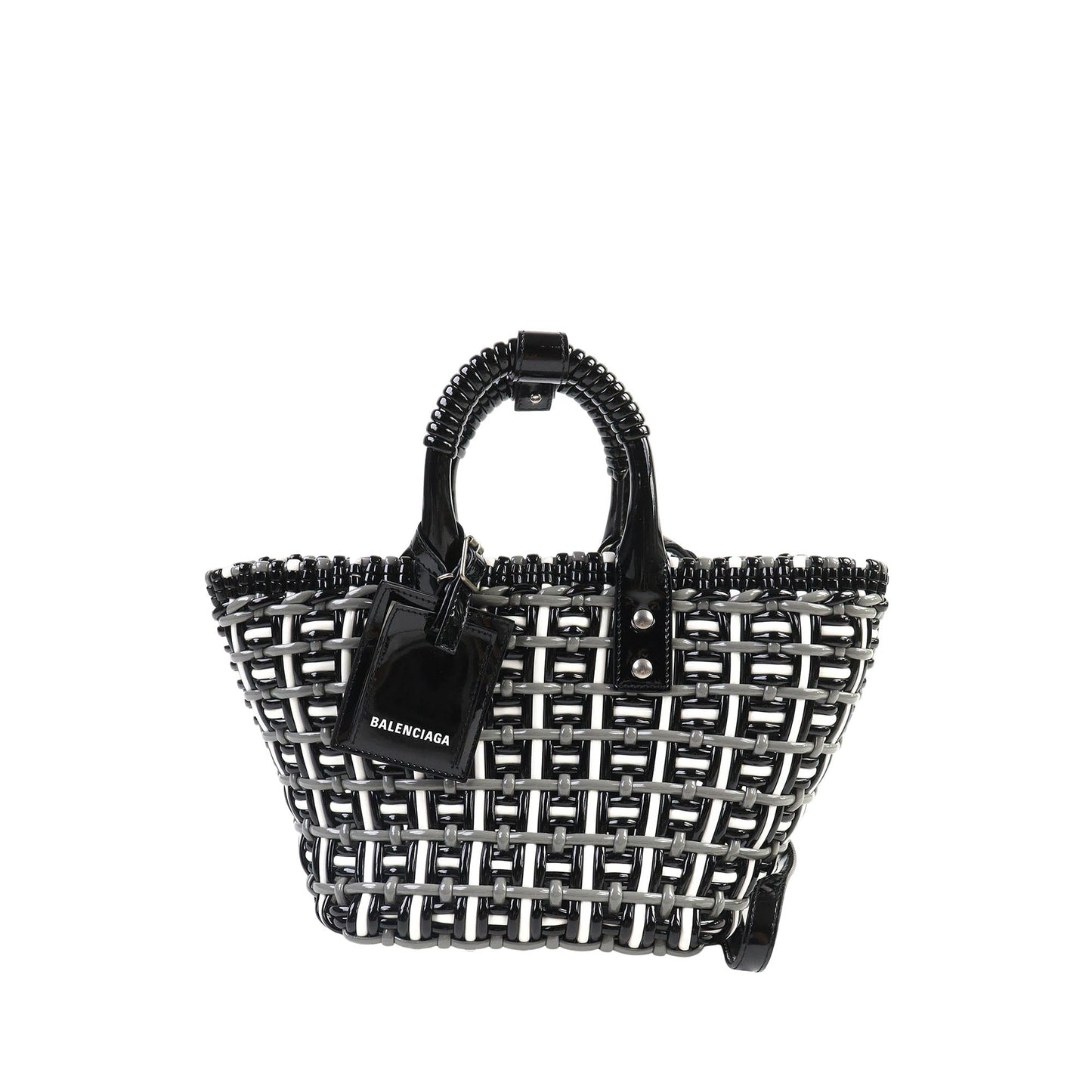 Balenciaga Faux Leather Bistro Basket Bag XS