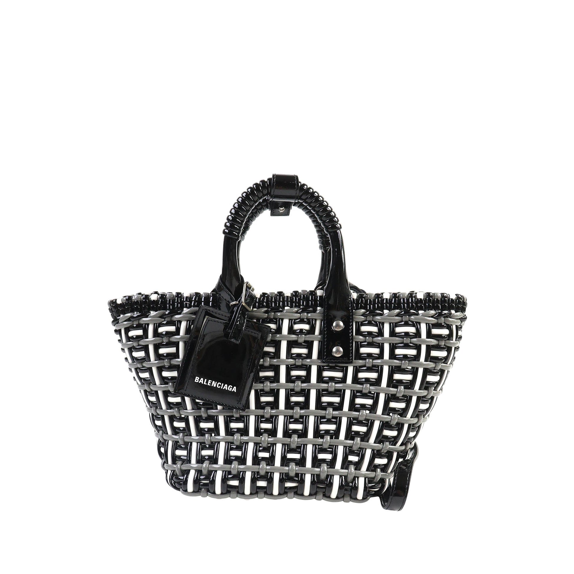 Balenciaga Faux Leather Bistro Basket Bag XS