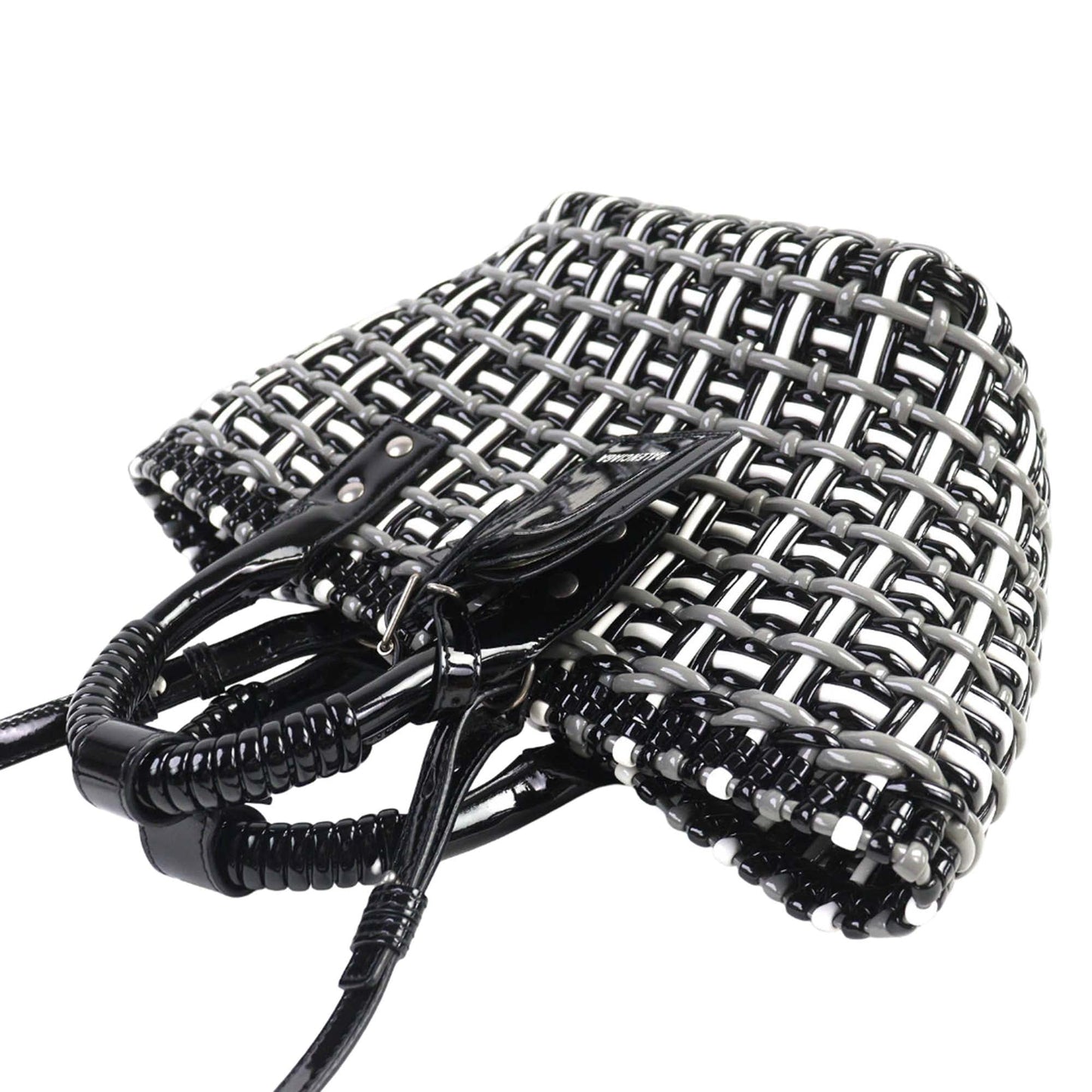 Balenciaga Faux Leather Bistro Basket Bag XS