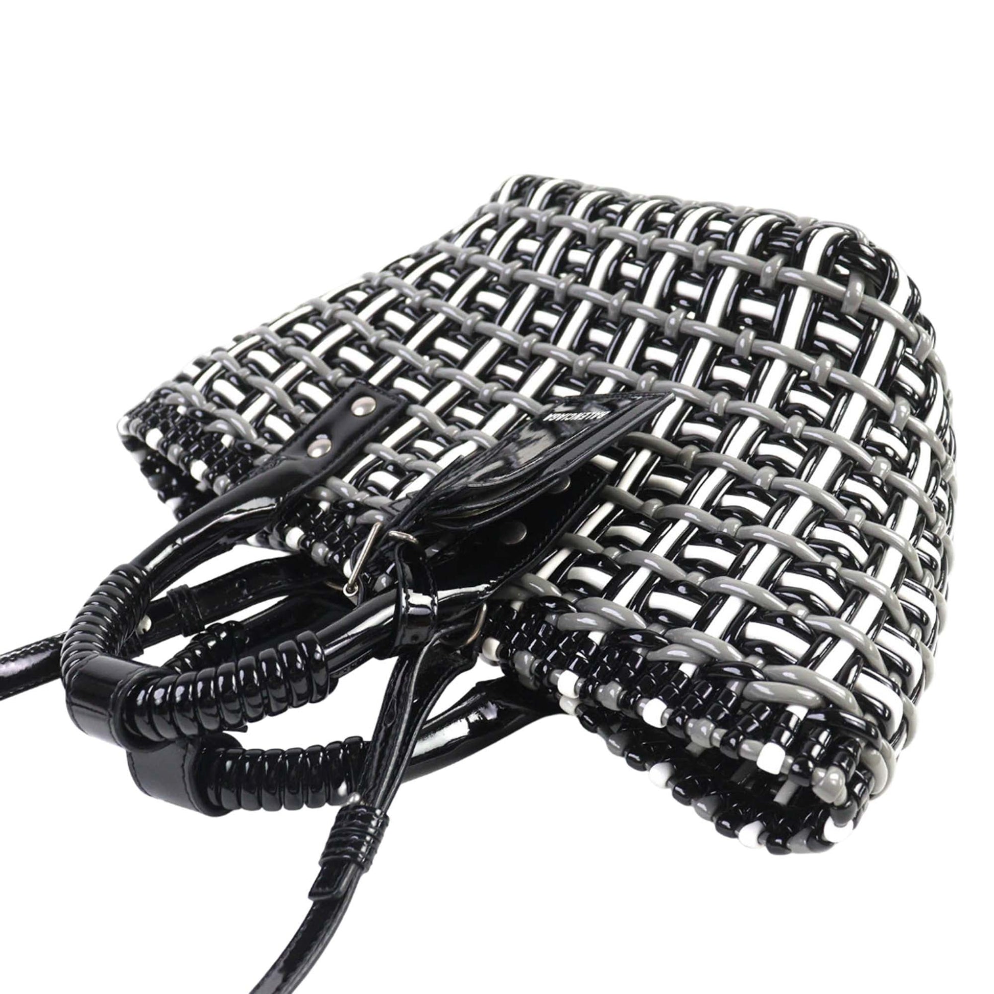 Balenciaga Faux Leather Bistro Basket Bag XS