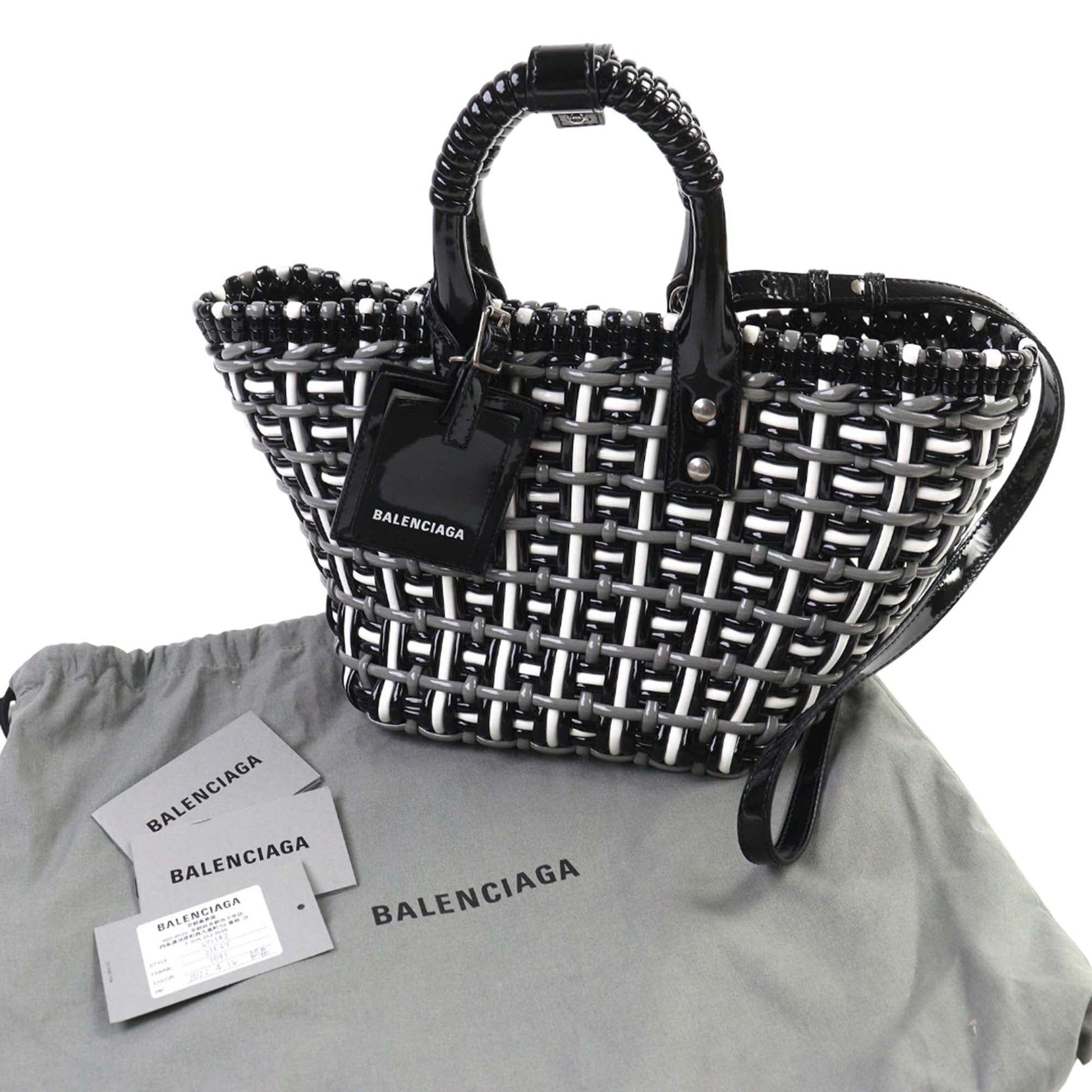 Balenciaga Faux Leather Bistro Basket Bag XS