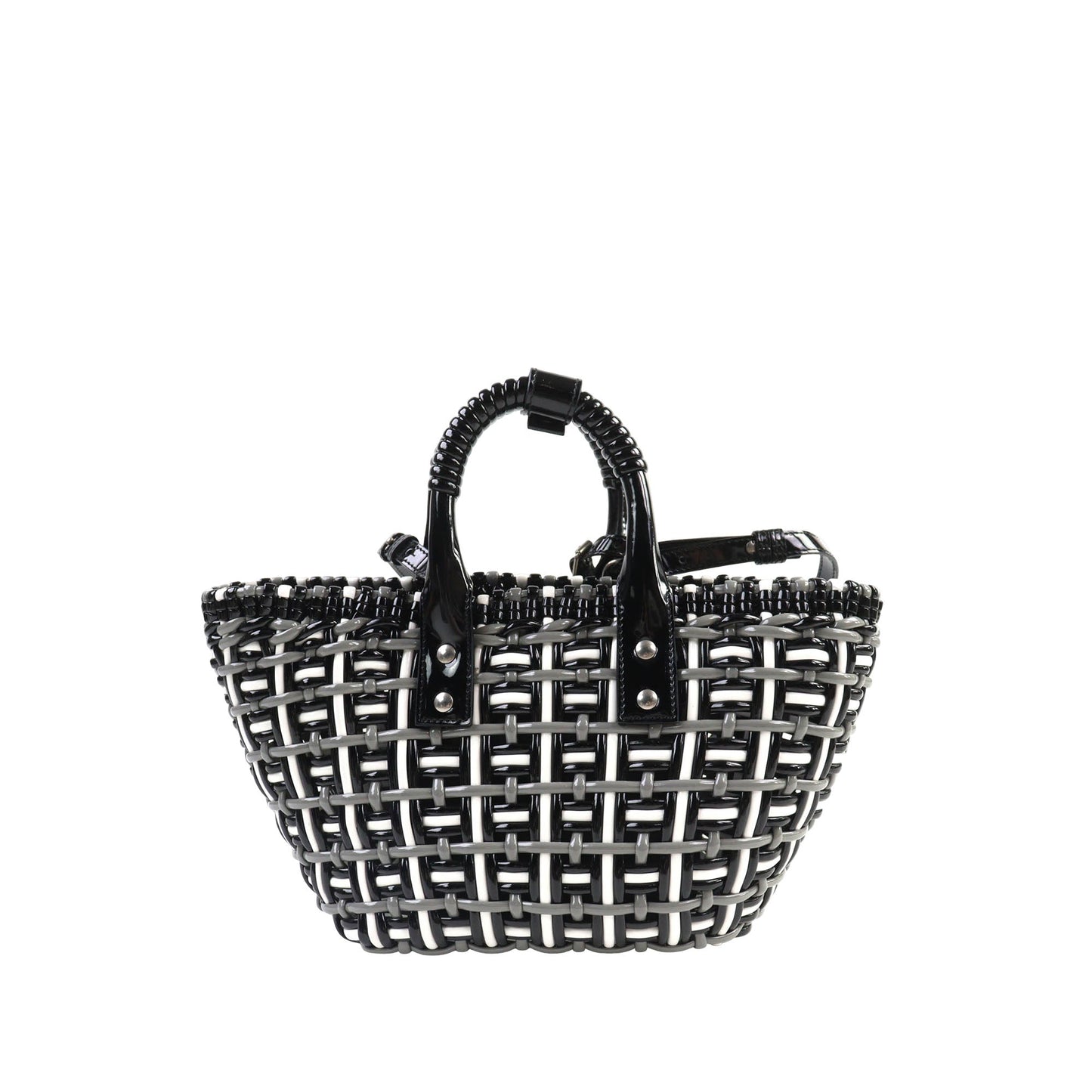 Balenciaga Faux Leather Bistro Basket Bag XS