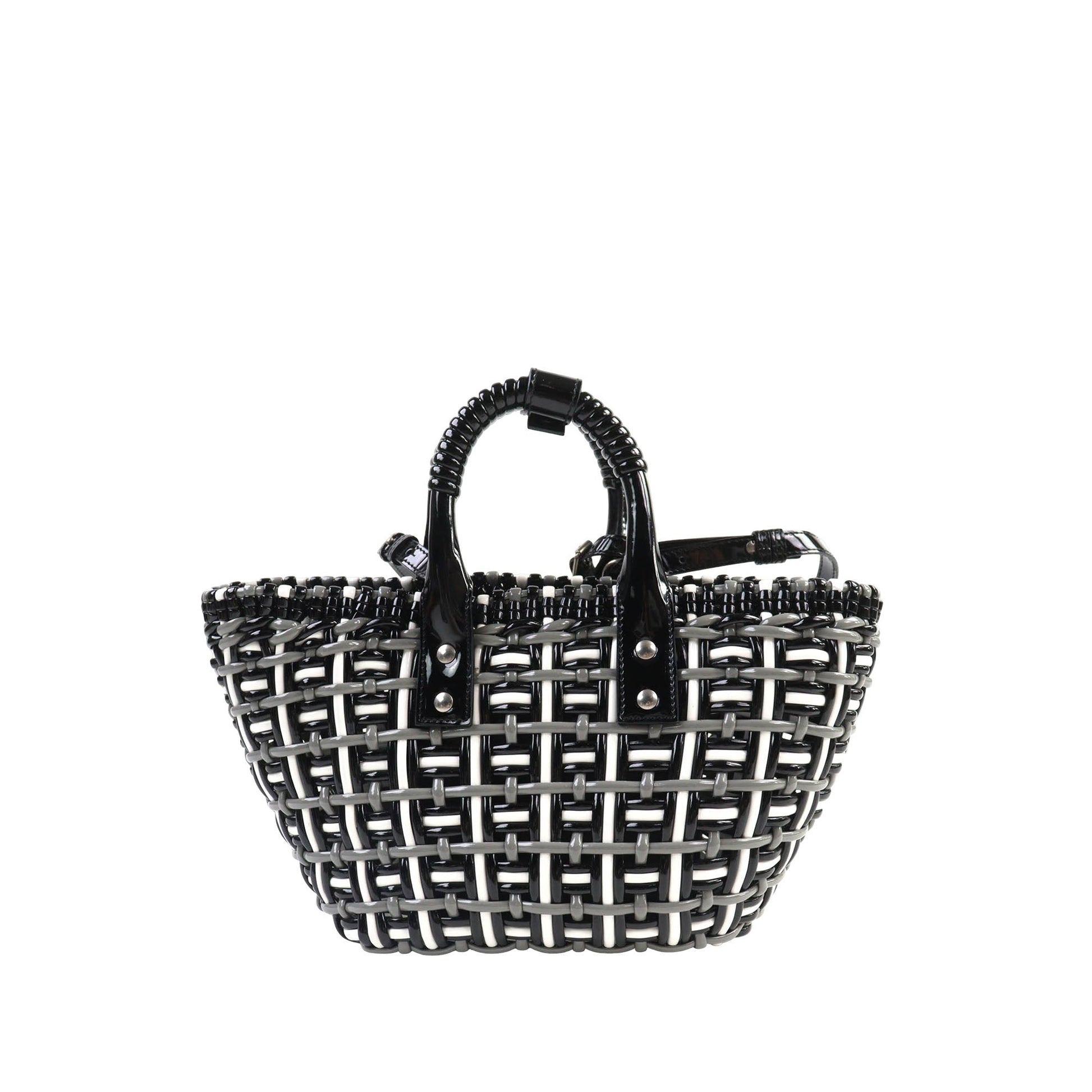 Balenciaga Faux Leather Bistro Basket Bag XS