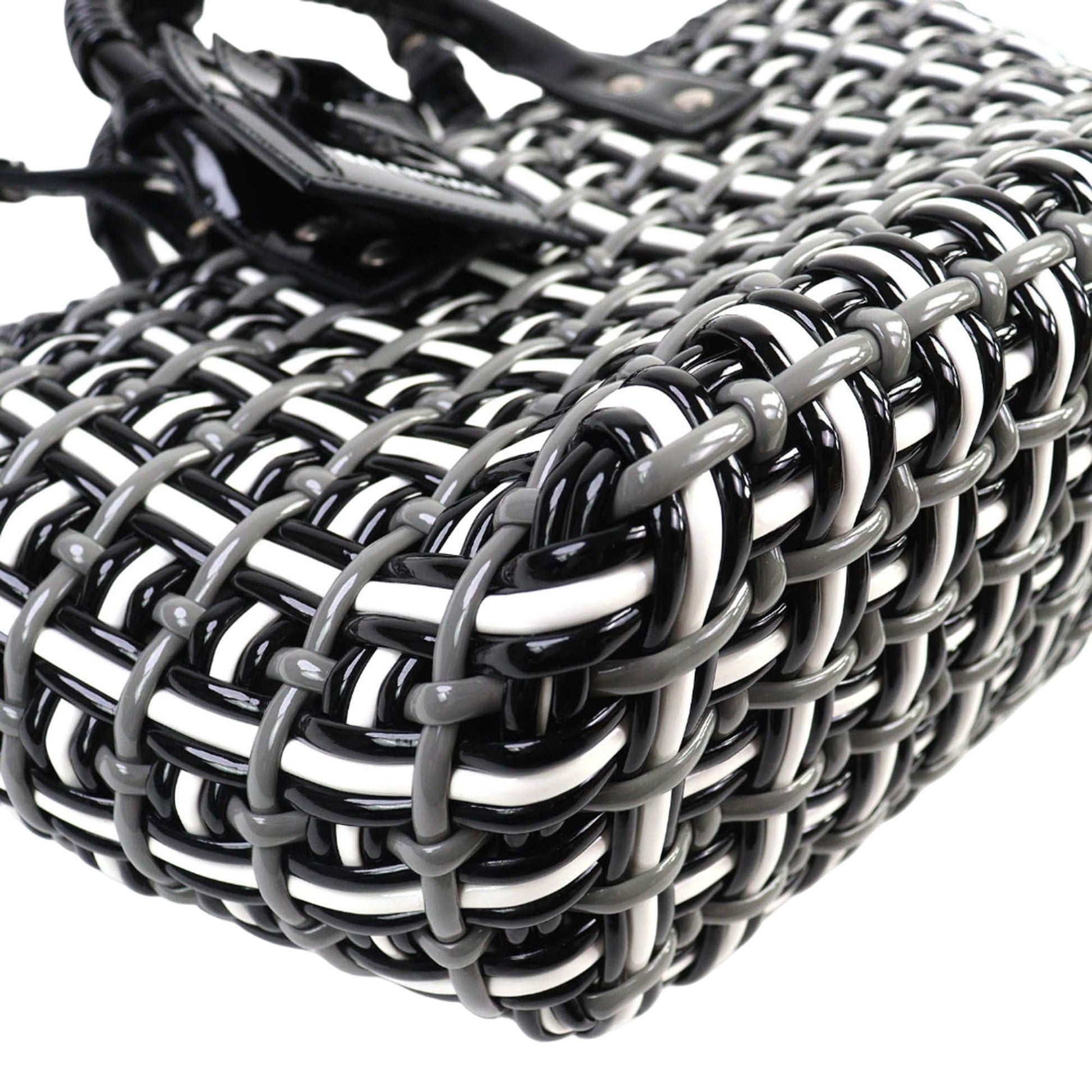 Balenciaga Faux Leather Bistro Basket Bag XS