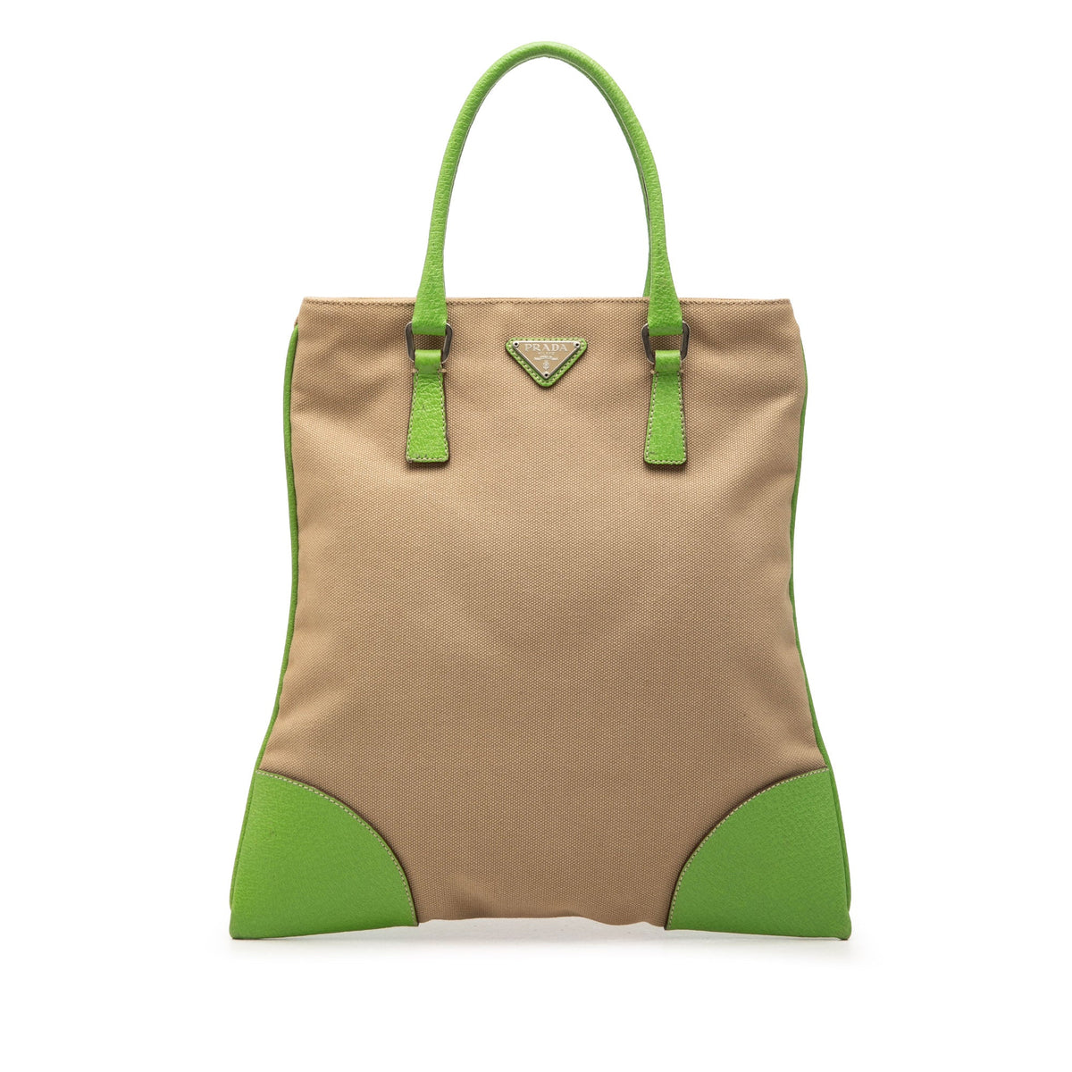 Prada Cinghiale Trimmed Canvas Canapa Tote