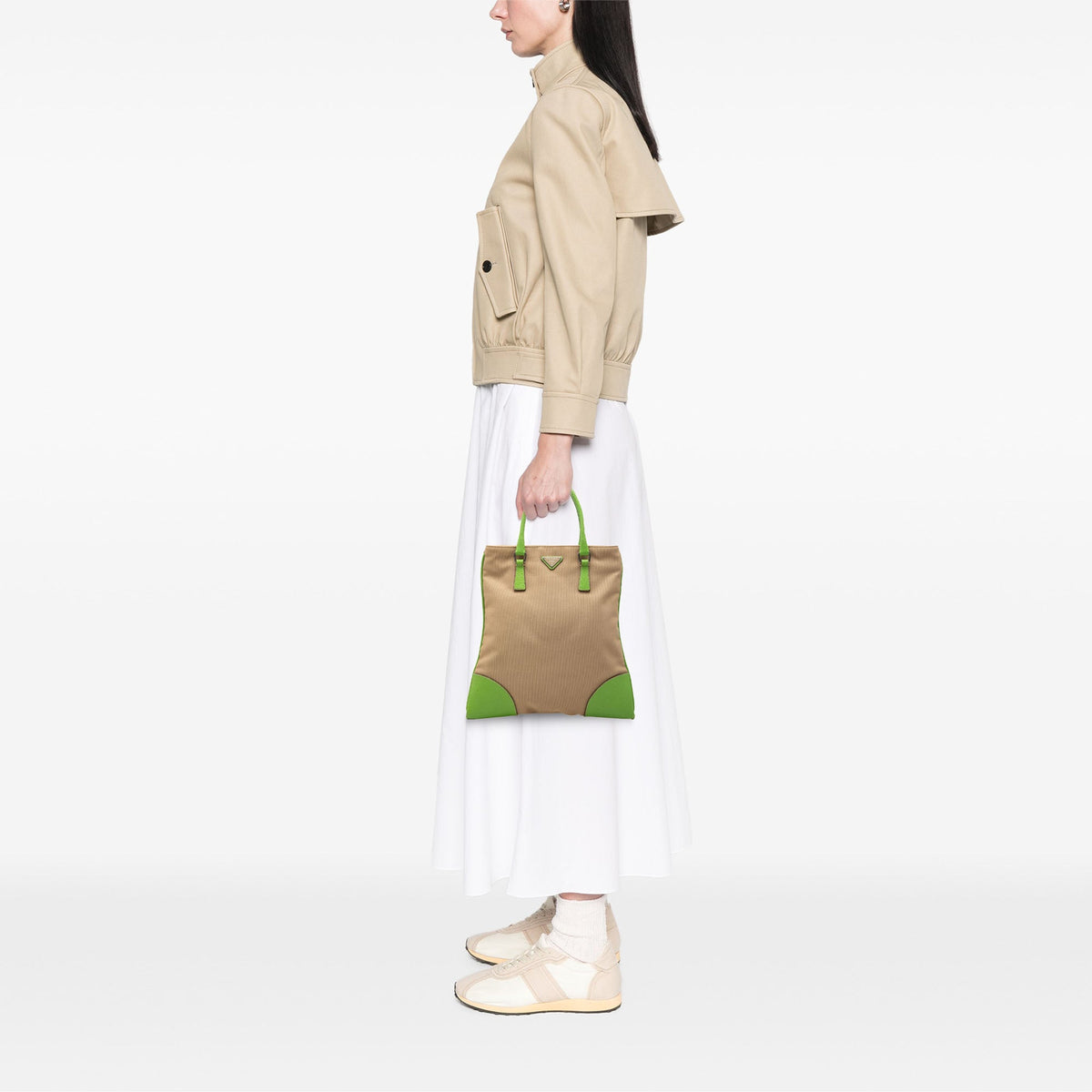 Prada Cinghiale Trimmed Canvas Canapa Tote