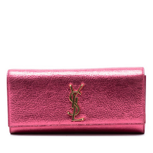 Saint Laurent Metallic Calfskin Cassandre Clutch
