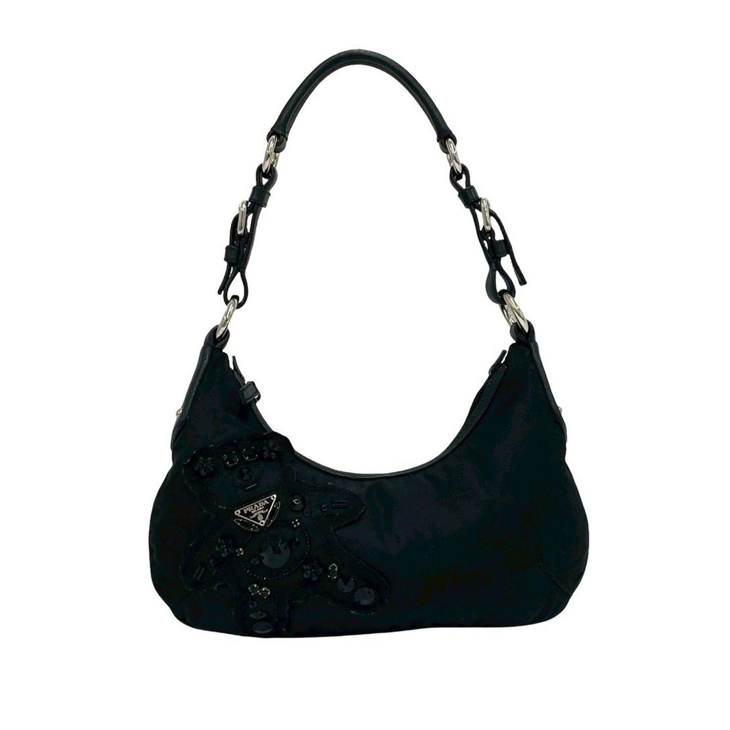 Prada Beaded Tessuto Evening Bear Shoulder Bag