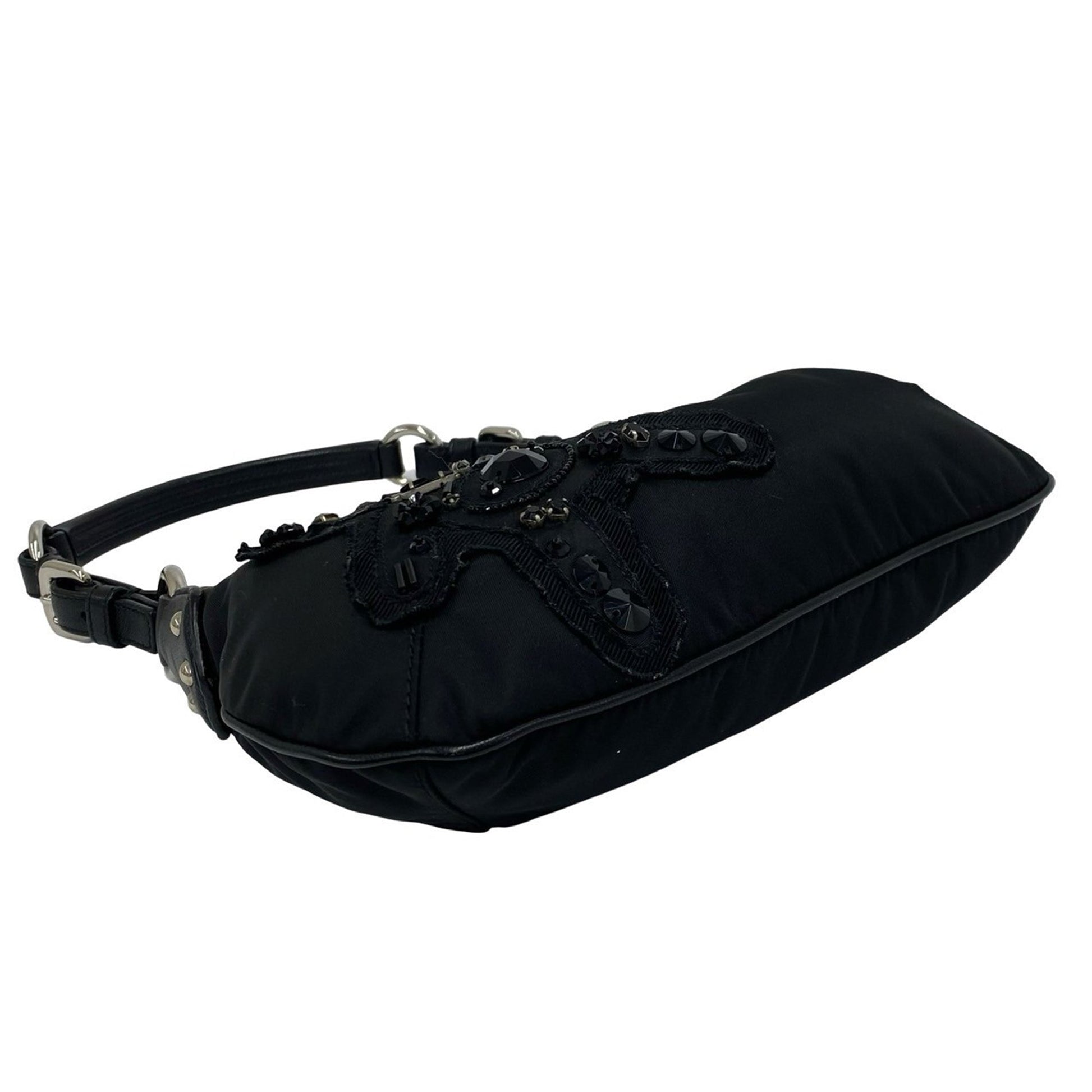 Prada Beaded Tessuto Evening Bear Shoulder Bag