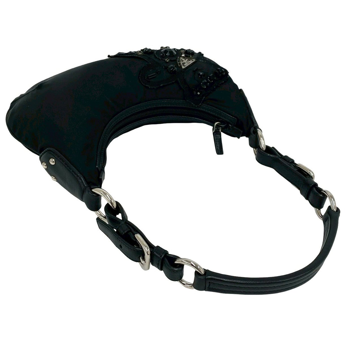 Prada Beaded Tessuto Evening Bear Shoulder Bag