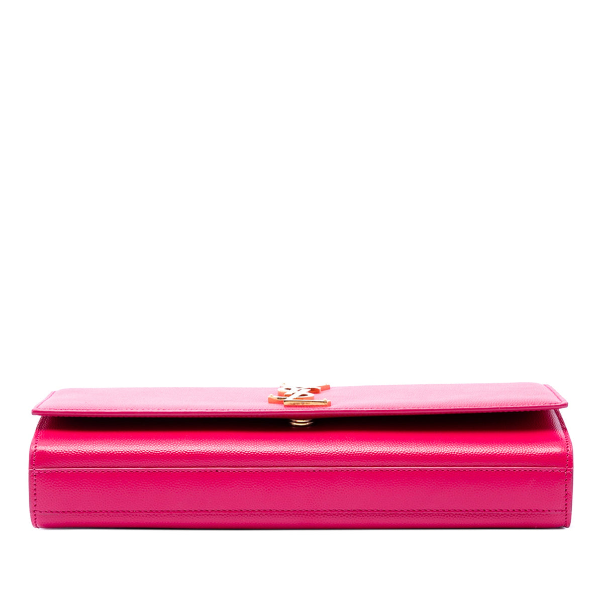 Saint Laurent Grain de Poudre Monogram Cassandre Clutch — Pink