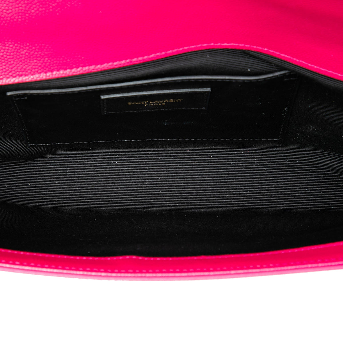 Saint Laurent Grain de Poudre Monogram Cassandre Clutch — Pink