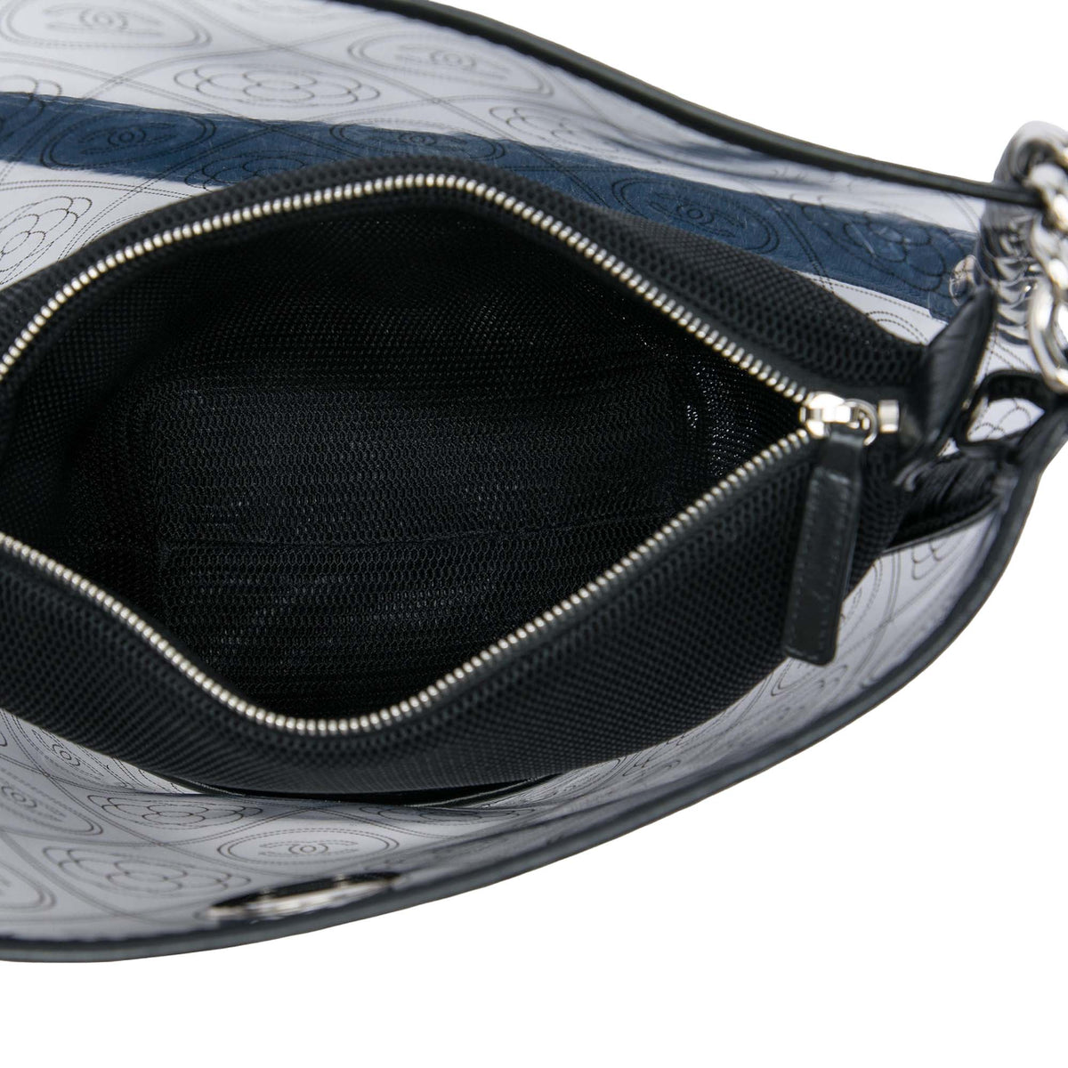 Chanel Medium PVC and Crumpled Calfskin Camellia Coco Bucket Bag