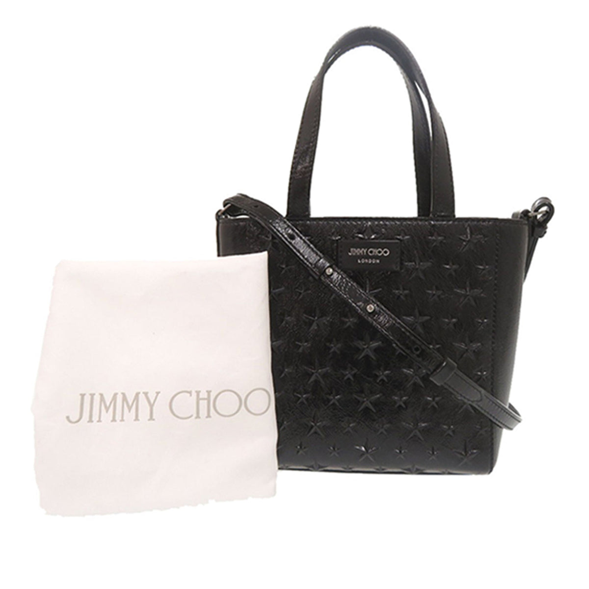 Jimmy Choo Mini Embossed Patent Star Pegasi Tote