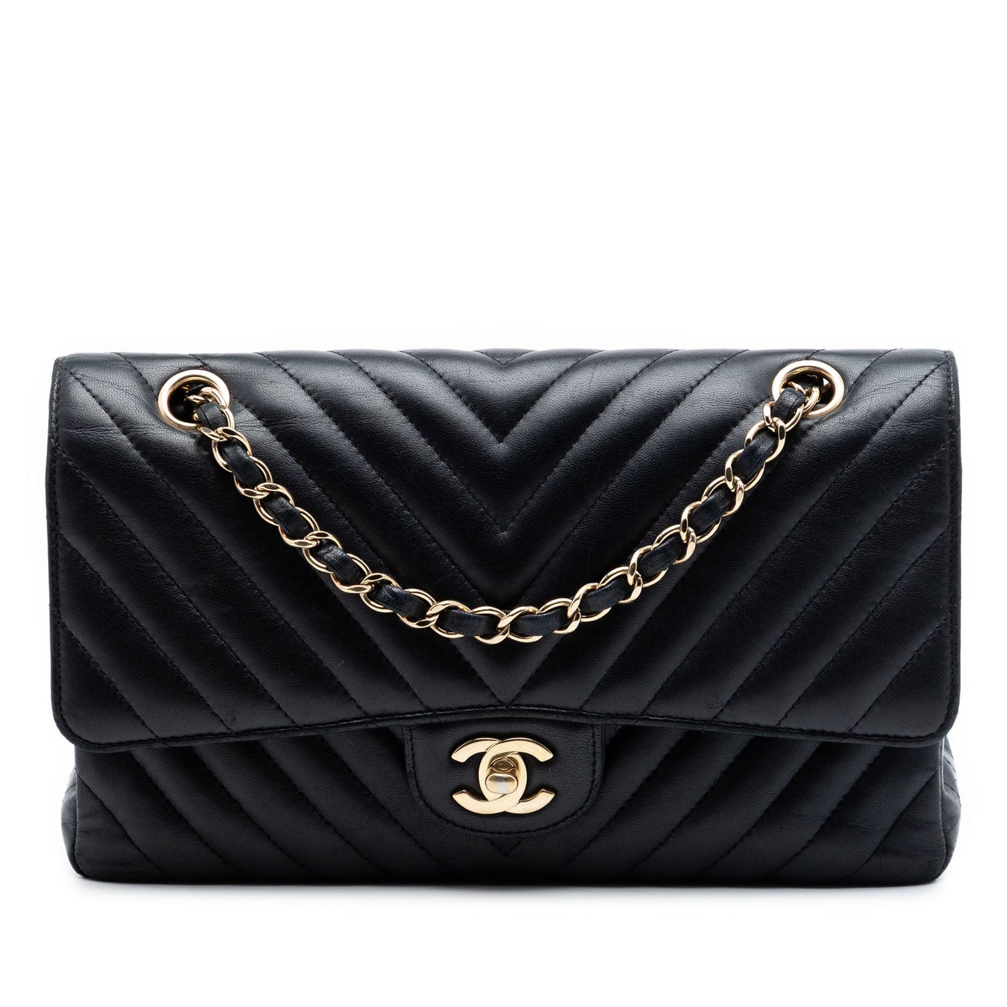 Chanel Medium Classic Chevron Lambskin Double Flap