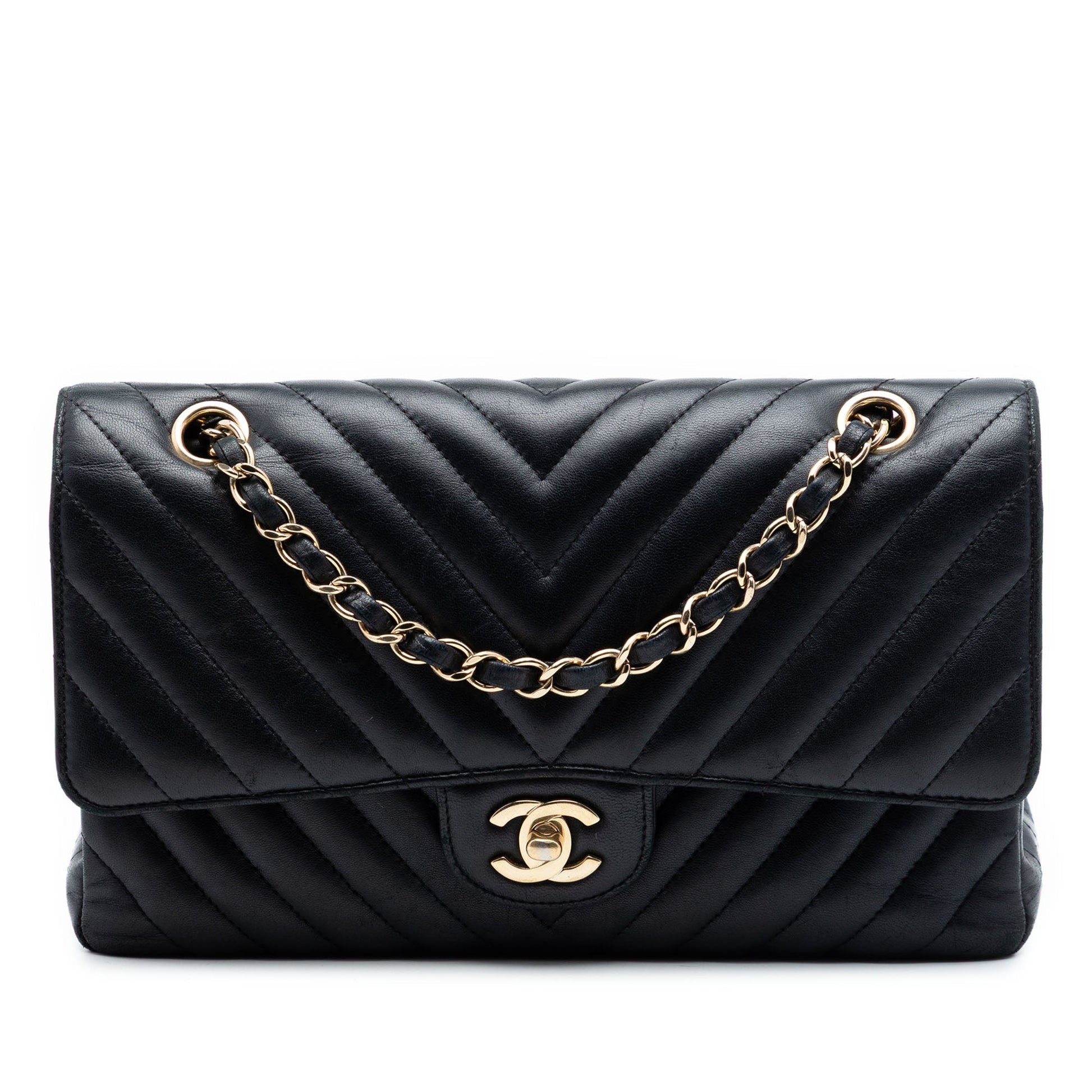 Chanel Medium Classic Chevron Lambskin Double Flap