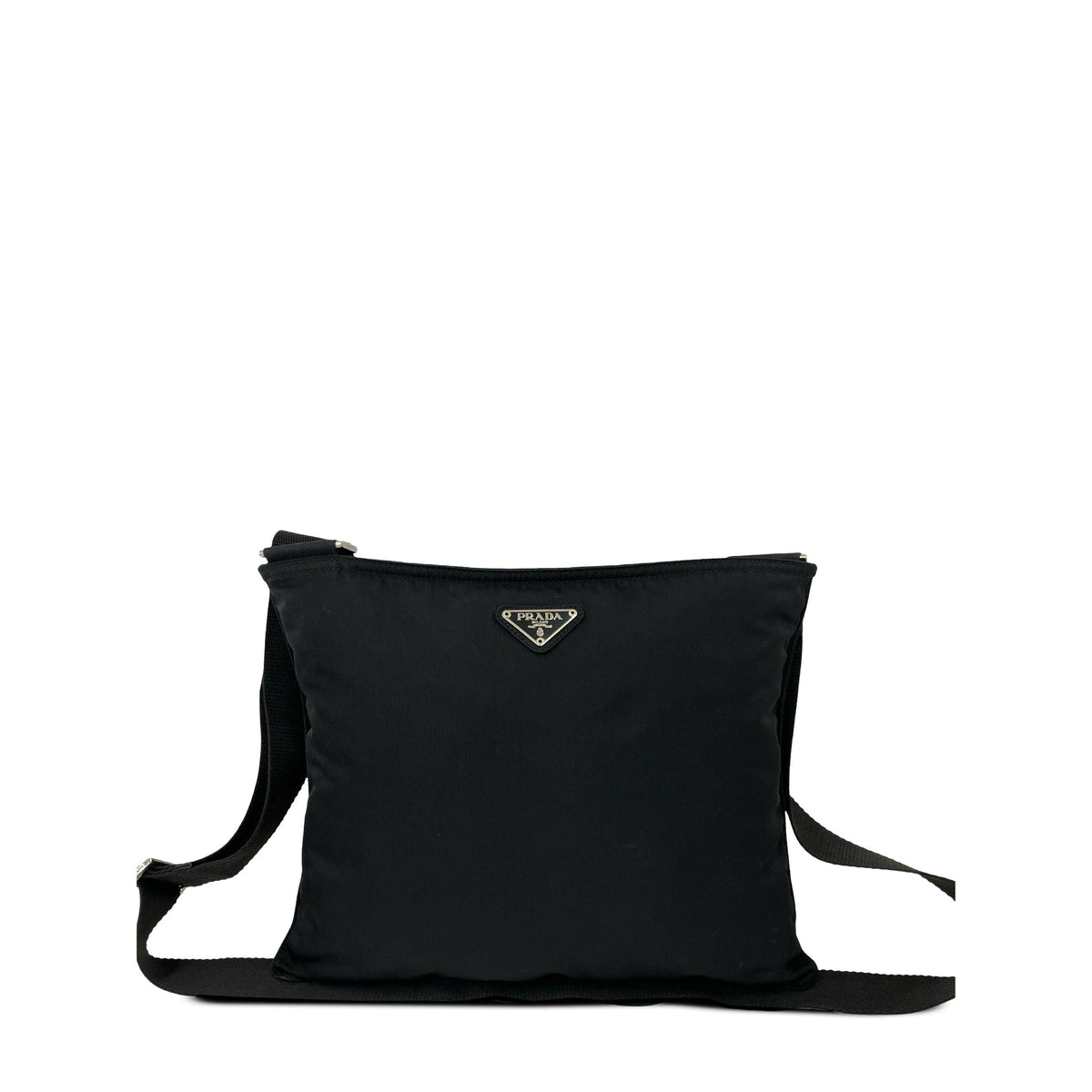 Prada Tessuto Zip Top Crossbody — Black