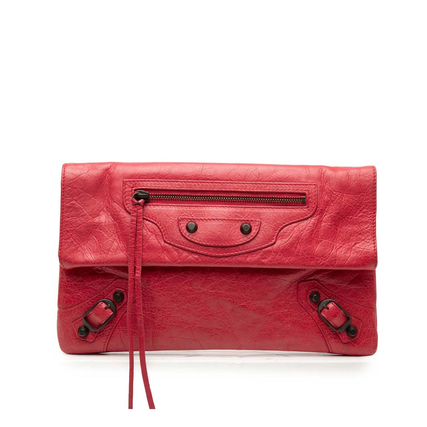 Balenciaga Lambskin Motocross Classic Envelope Clutch