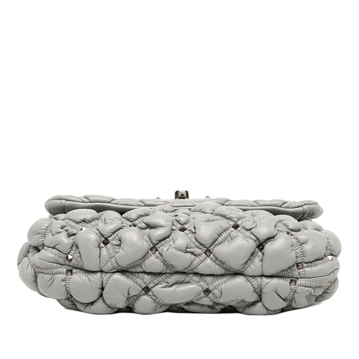 Valentino Medium Nappa Rockstud Spikeme Flap Crossbody — Gray