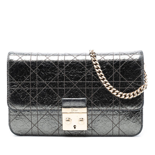 Dior Metallic Crinkled Calfskin Cannage Miss Dior Promenade Crossbody