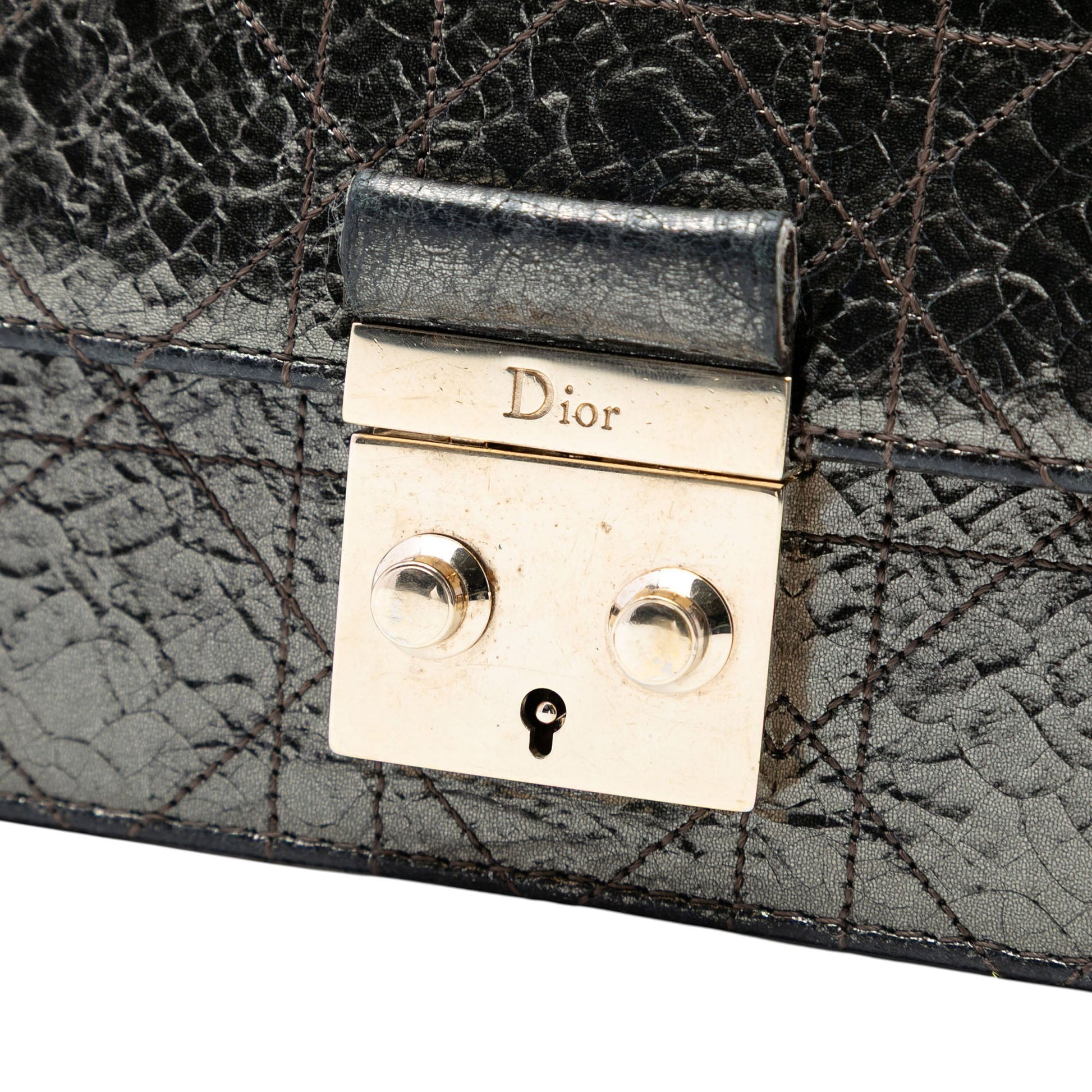 Dior Metallic Crinkled Calfskin Cannage Miss Dior Promenade Crossbody