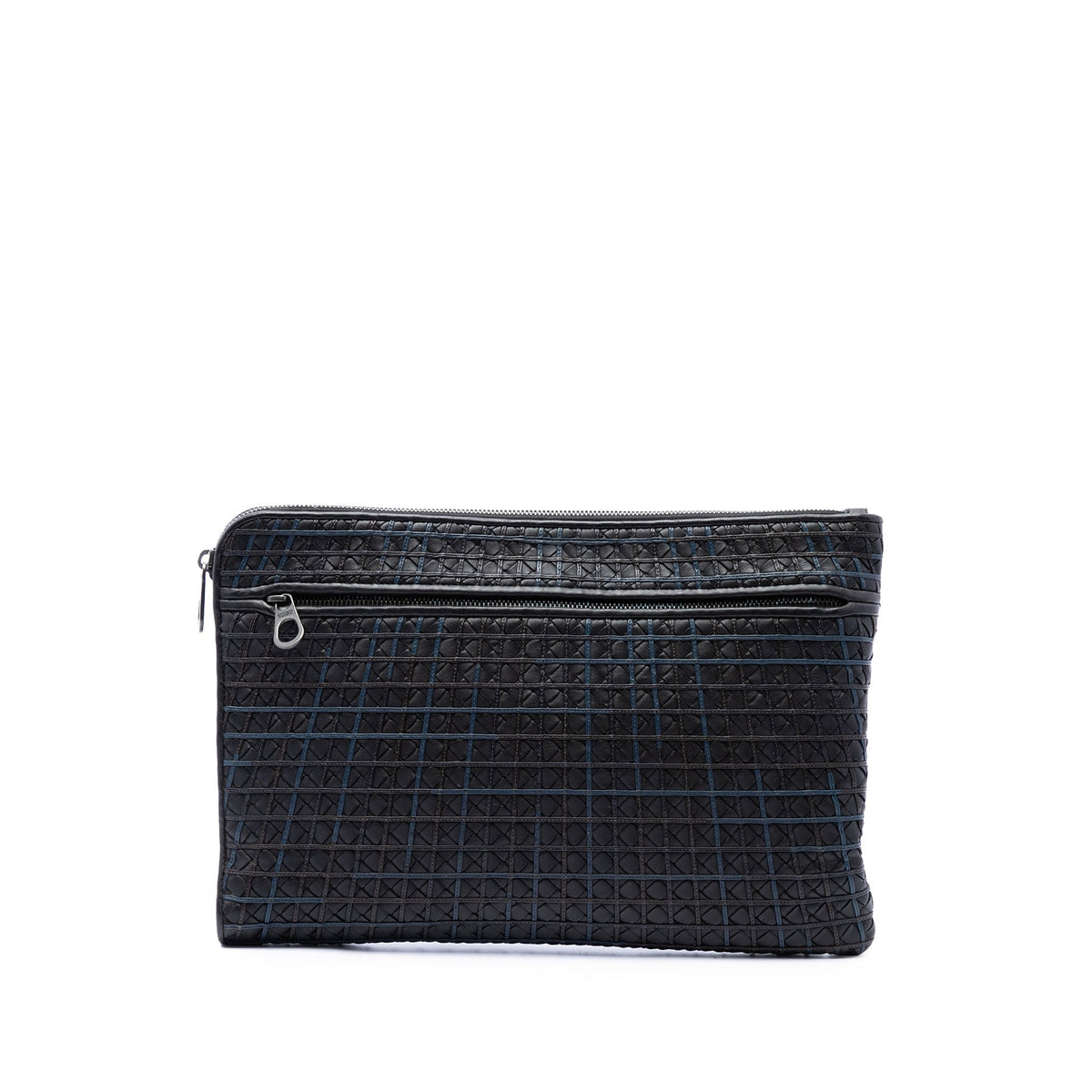 Bottega Veneta Nappa Intrecciato Stitched Clutch — Black