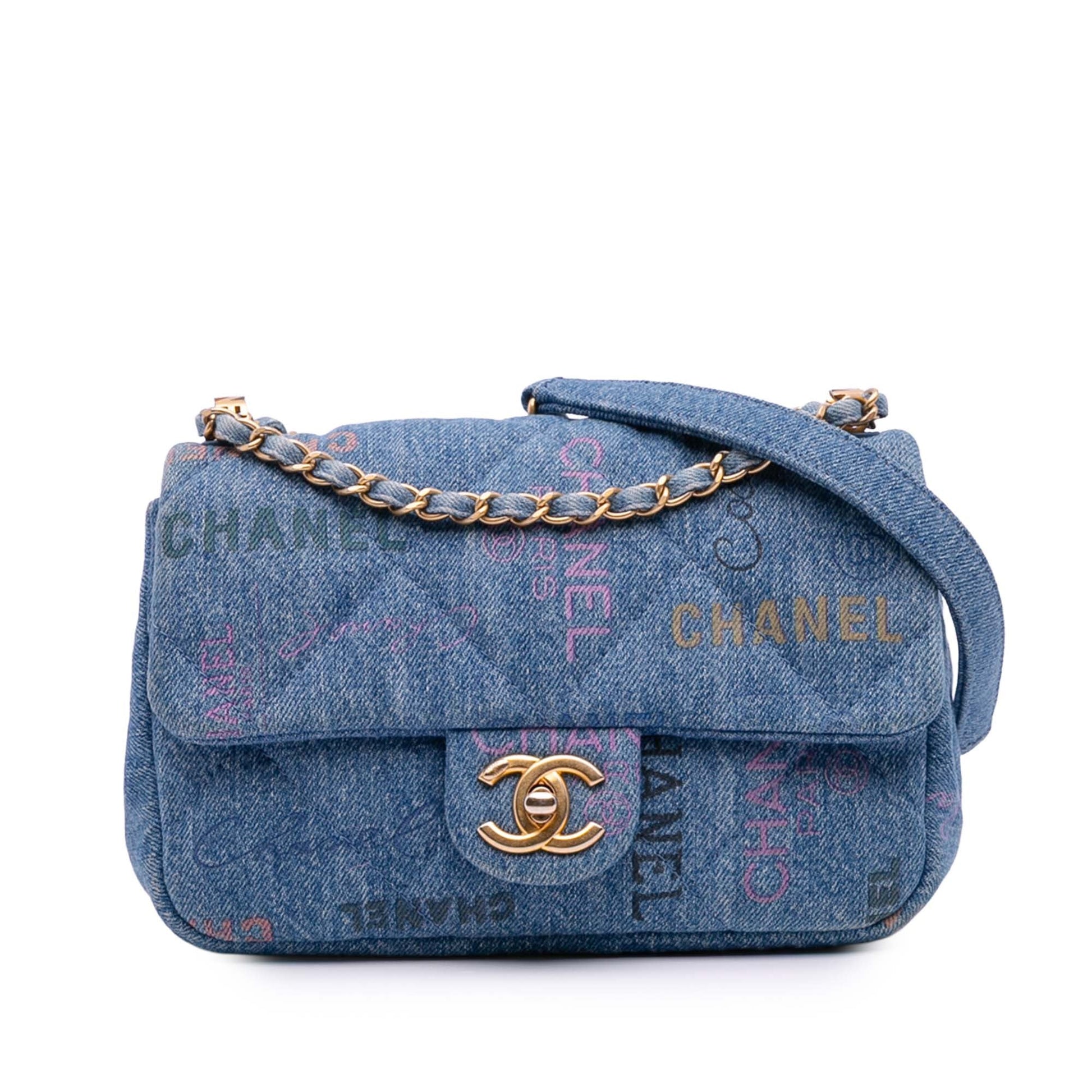 Chanel Mini Rectangular Quilted Denim Mood Flap