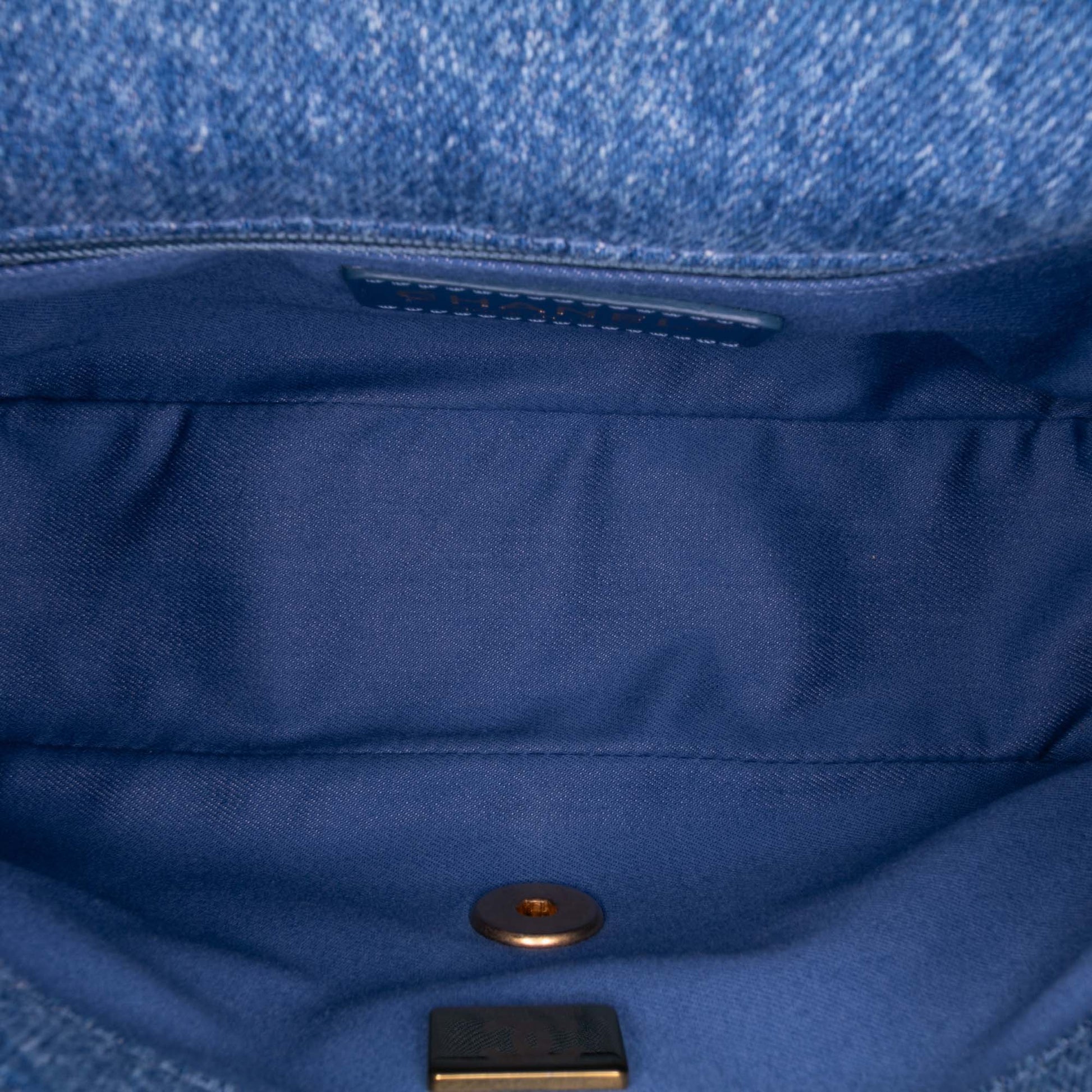 Chanel Mini Rectangular Quilted Denim Mood Flap