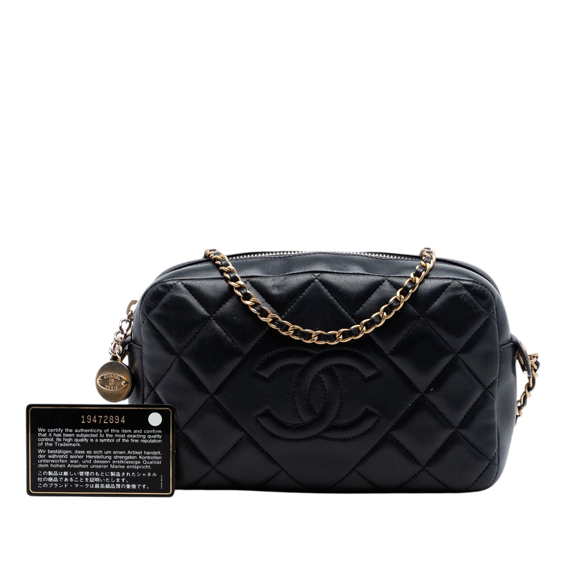 Chanel CC Quilted Lambskin Diamond Camera Bag