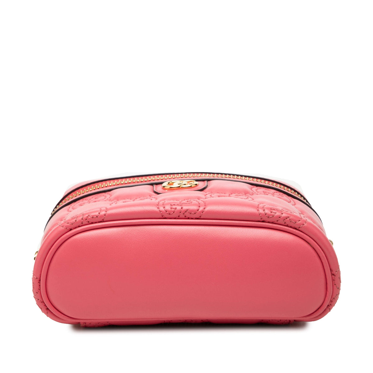 Gucci Mini GG Marmont Matelasse Calfskin Top Handle Vanity Chain Bag