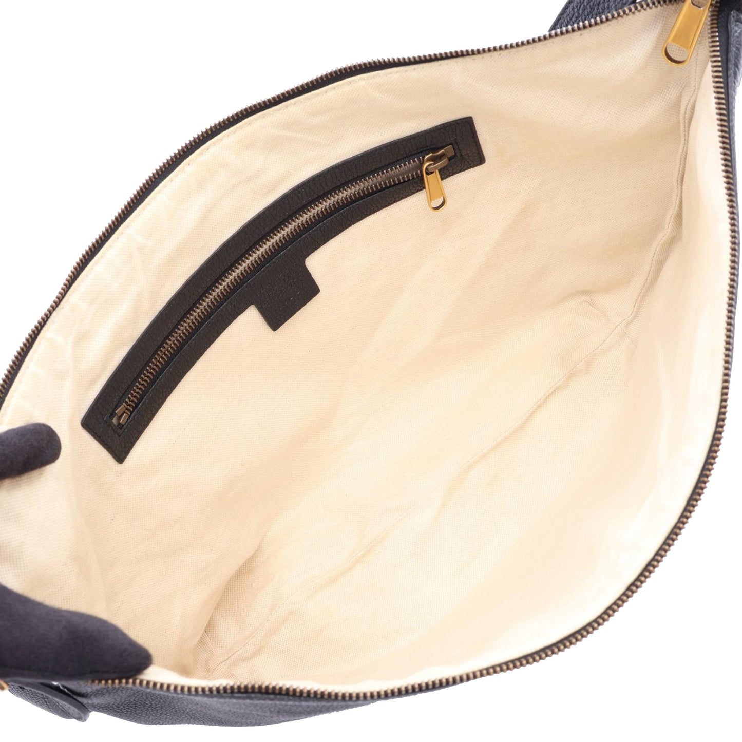 Gucci Grained Calfskin Logo Half Moon Crossbody