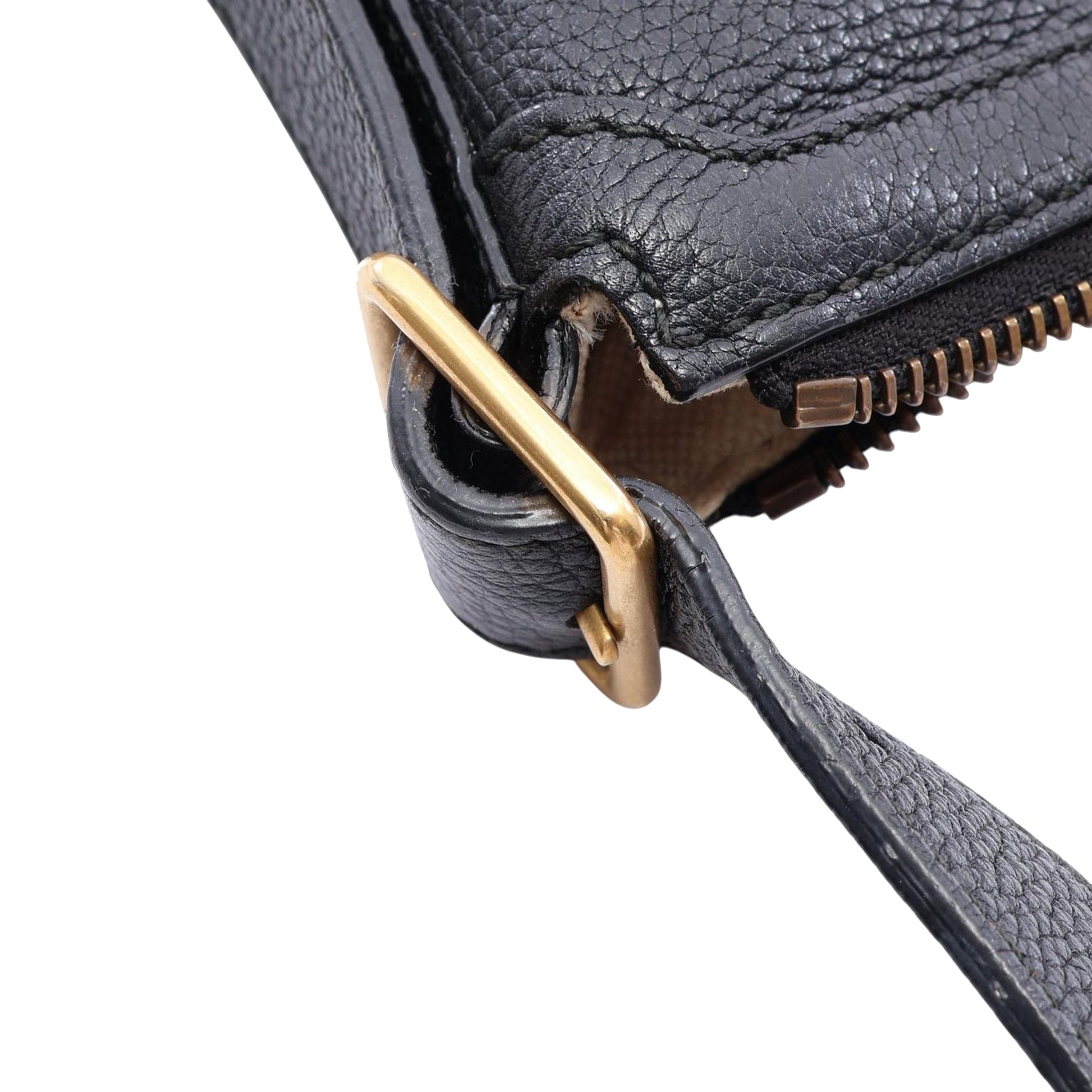 Gucci Grained Calfskin Logo Half Moon Crossbody