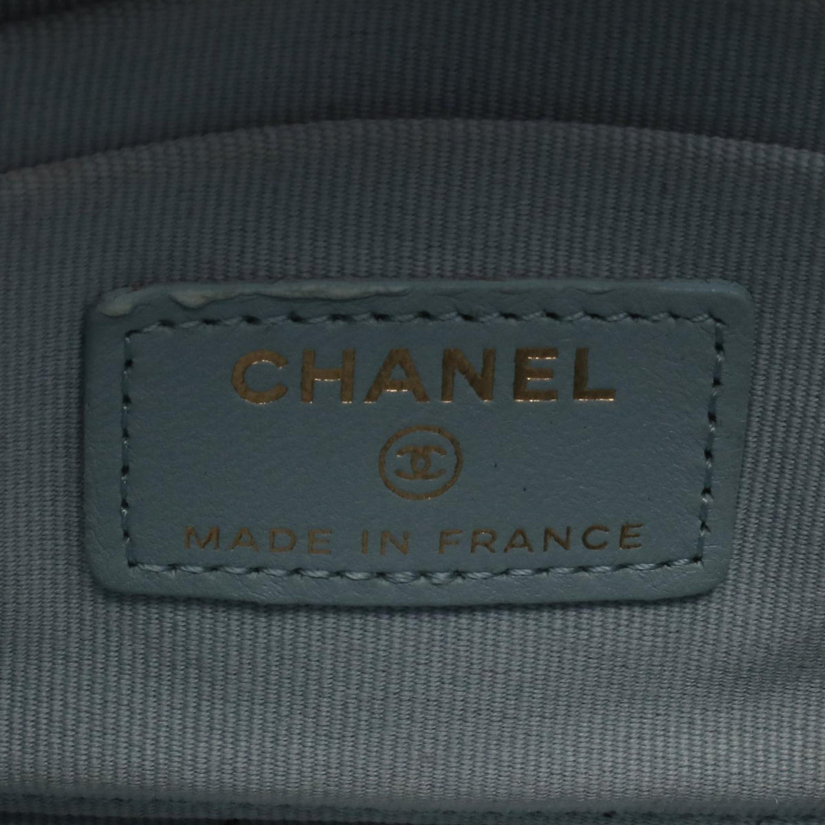 Chanel Mini Lambskin Top Handle Clutch On Chain — Blue
