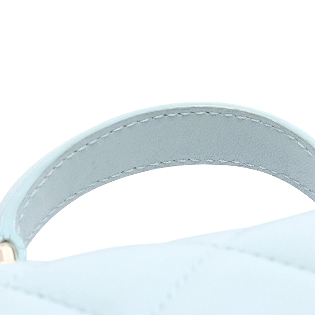 Chanel Mini Lambskin Top Handle Clutch On Chain — Blue