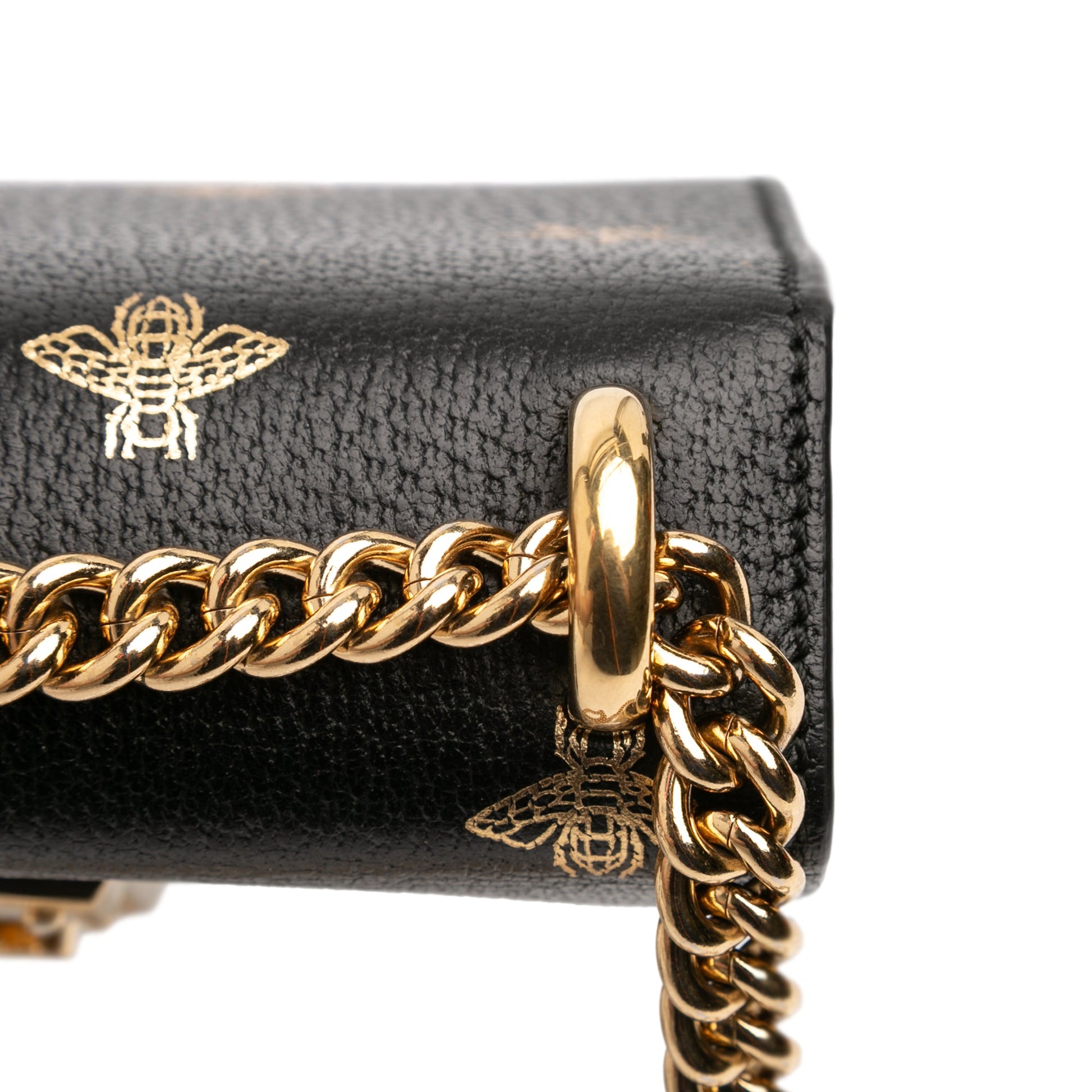 Gucci Small Leather Bee Star Padlock Crossbody