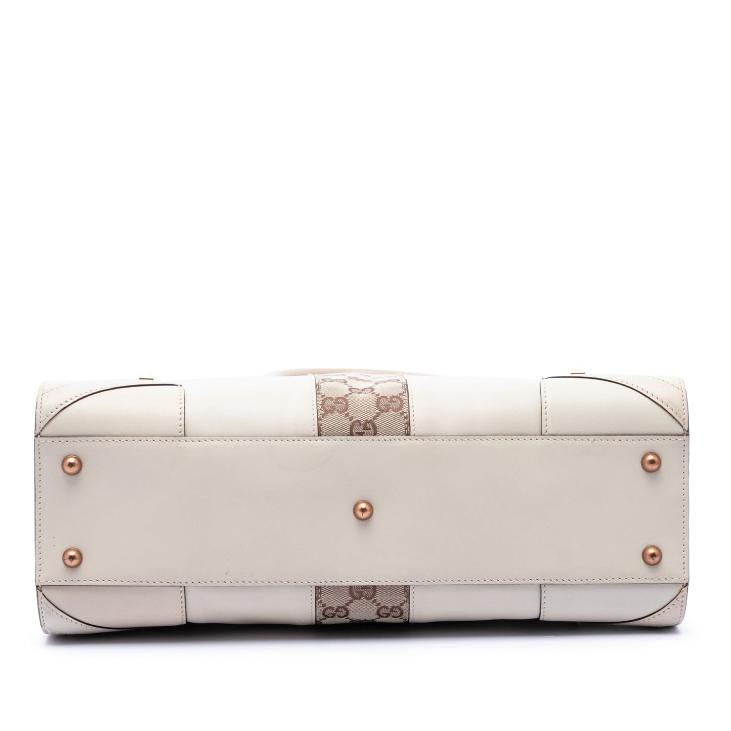 Gucci Calfskin and GG Canvas Nailhead Tote