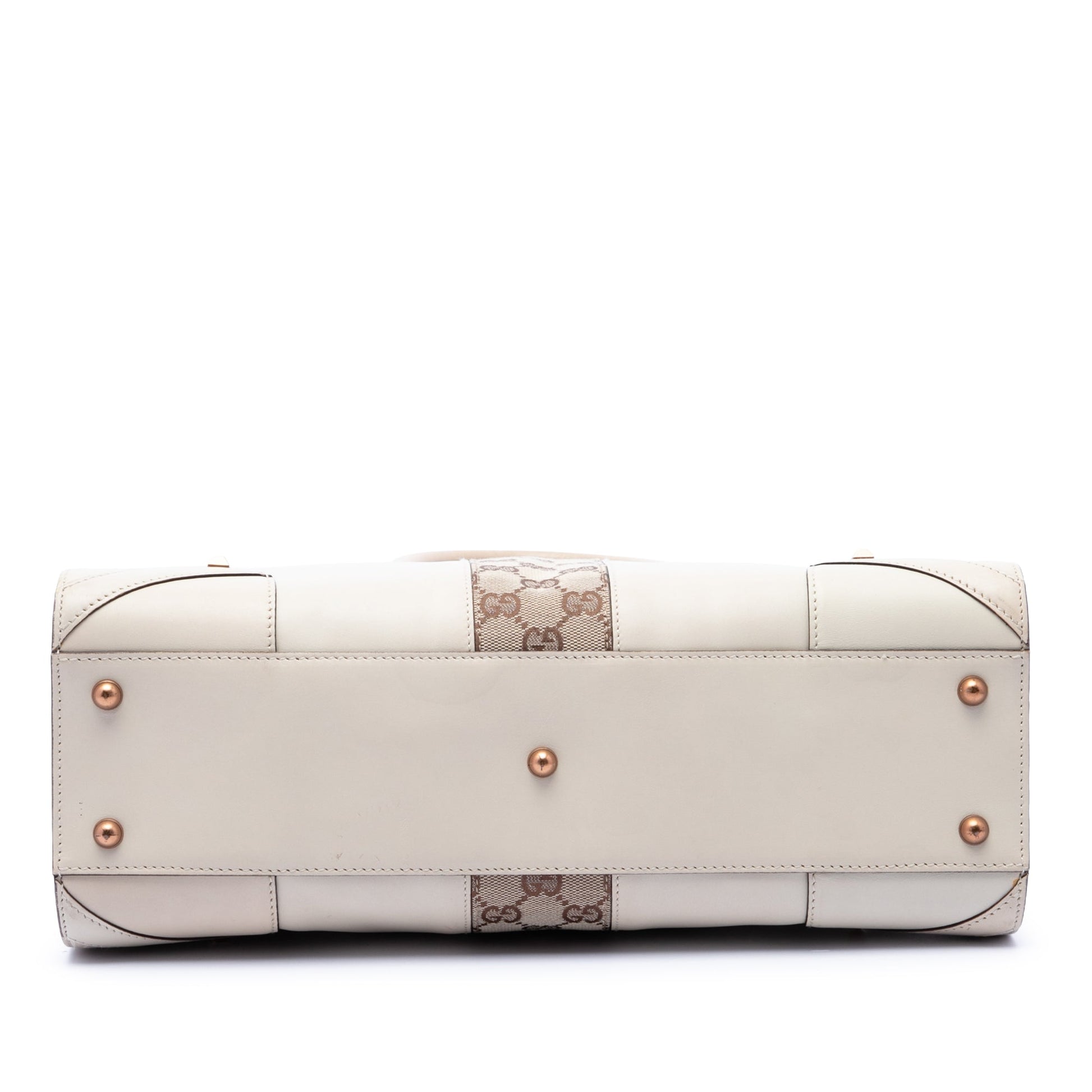 Gucci Calfskin and GG Canvas Nailhead Tote