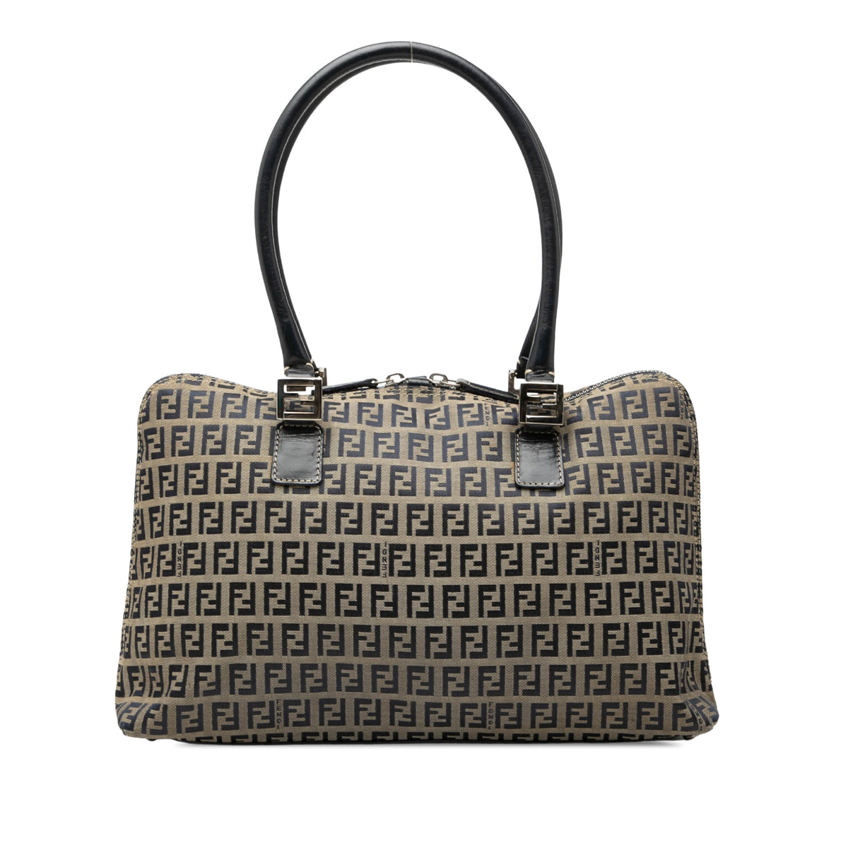 Fendi Zucchino Canvas Shoulder Bag — Gray