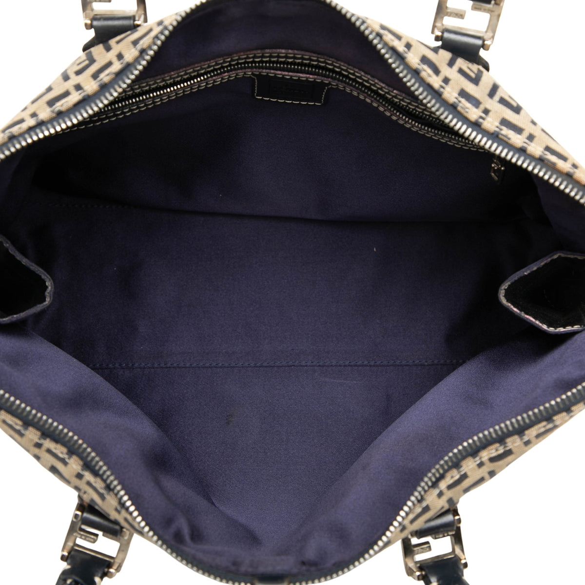 Fendi Zucchino Canvas Shoulder Bag — Gray