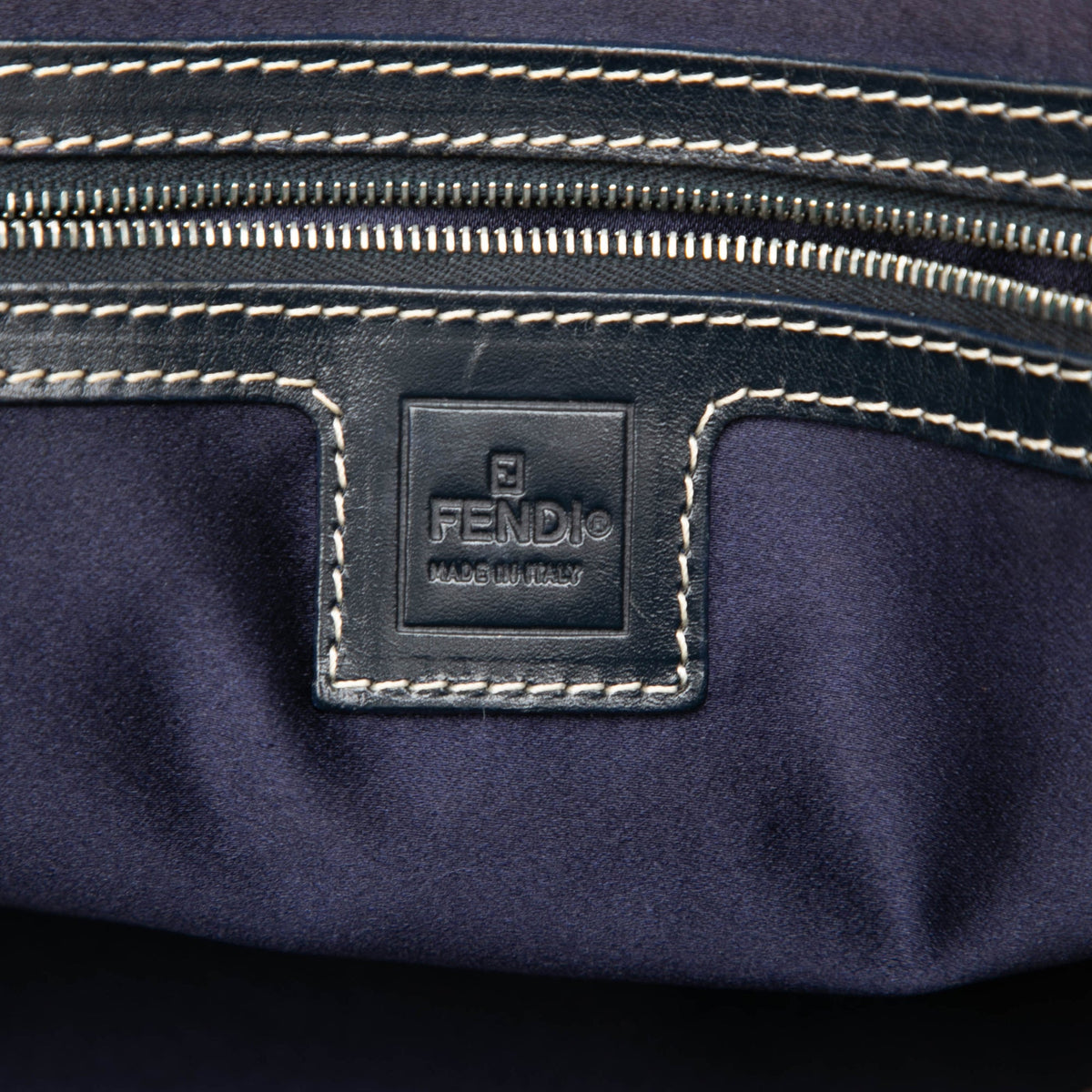 Fendi Zucchino Canvas Shoulder Bag — Gray