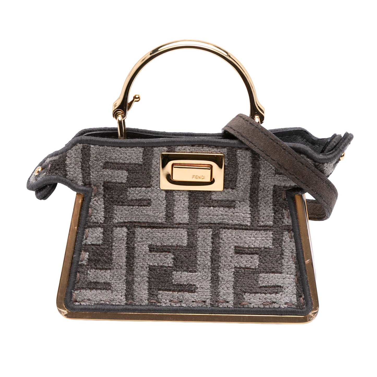 Fendi Nano Zucca Cashmere Peekaboo ISeeU Maxi Handle Bag