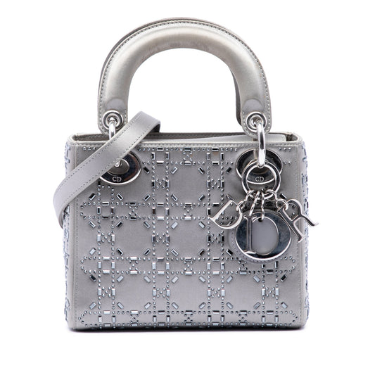 Dior Mini Satin Cannage Crystal Embellished Lady Dior
