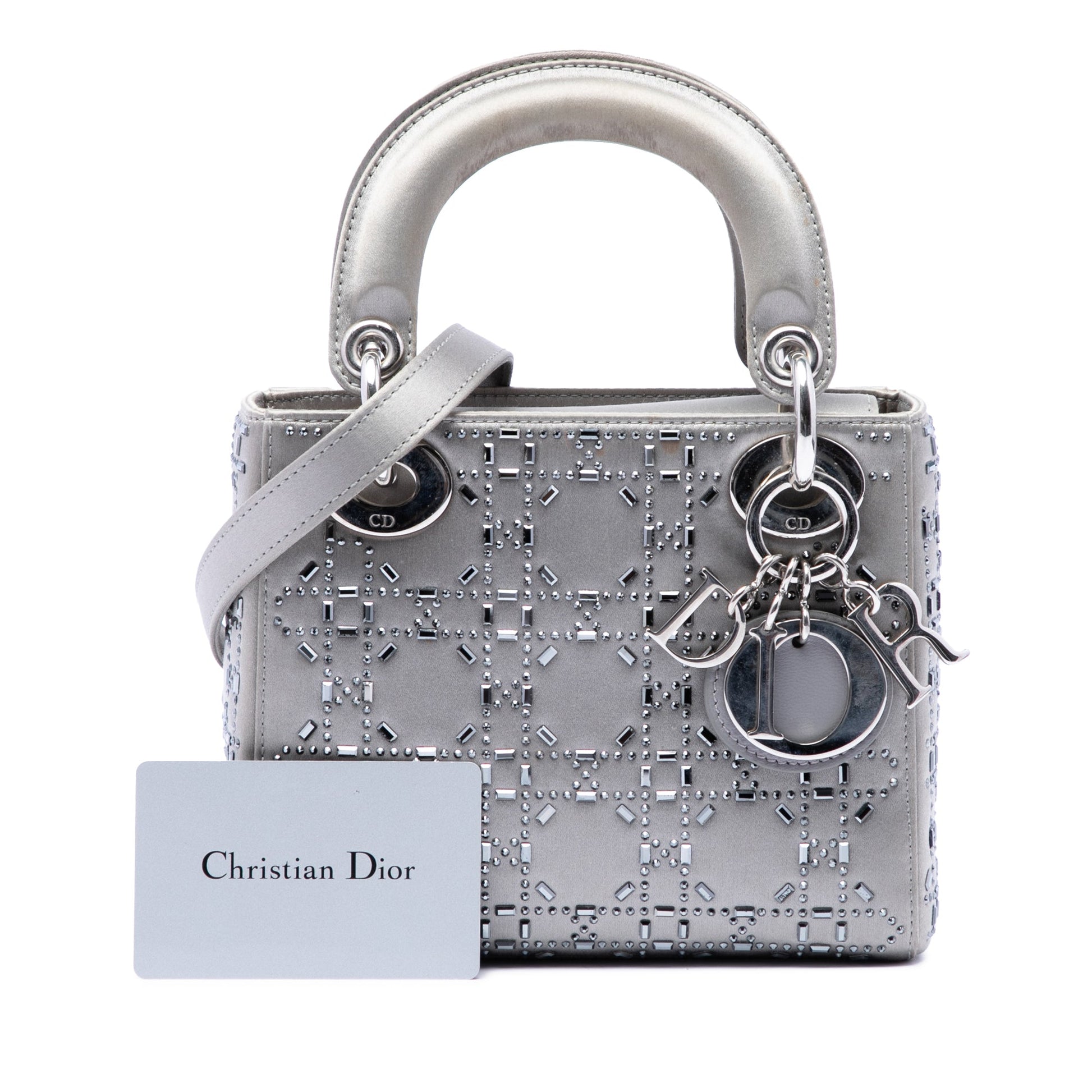 Dior Mini Satin Cannage Crystal Embellished Lady Dior