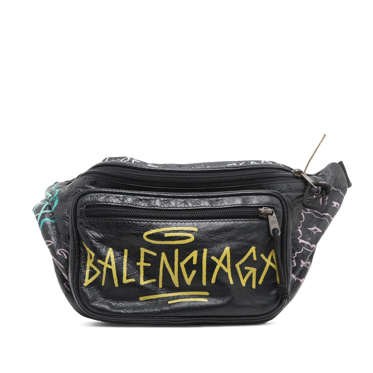 Balenciaga Medium Graffiti Explorer Belt Bag — Black