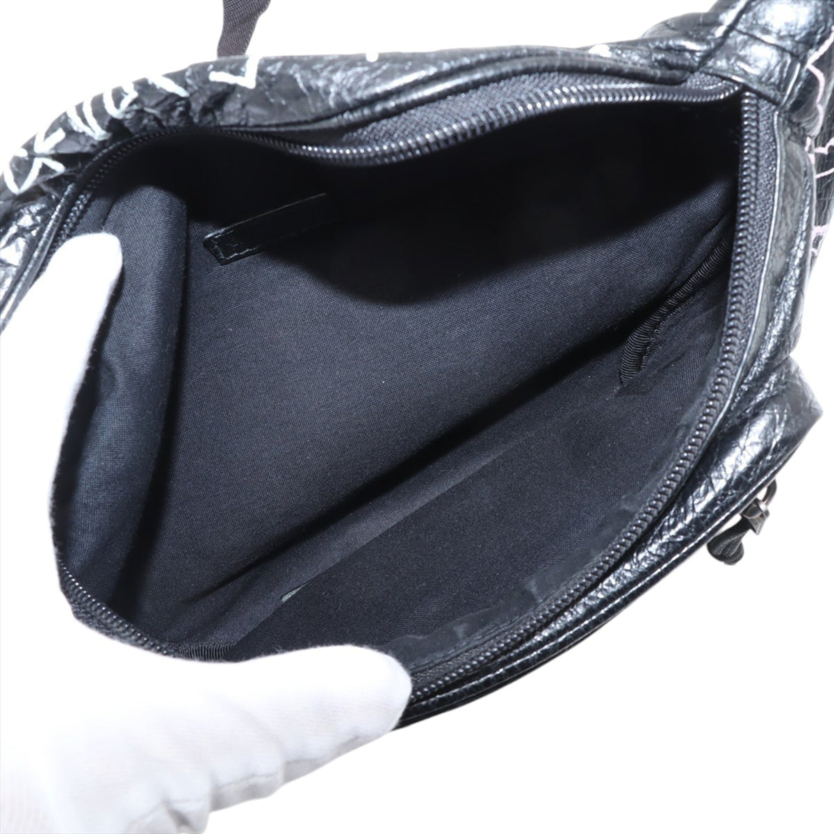 Balenciaga Medium Graffiti Explorer Belt Bag — Black