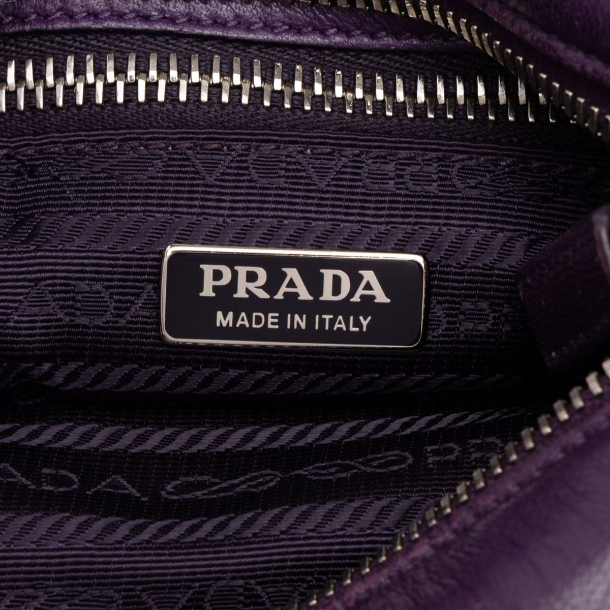 Prada Nappa Front Pocket Satchel — Purple